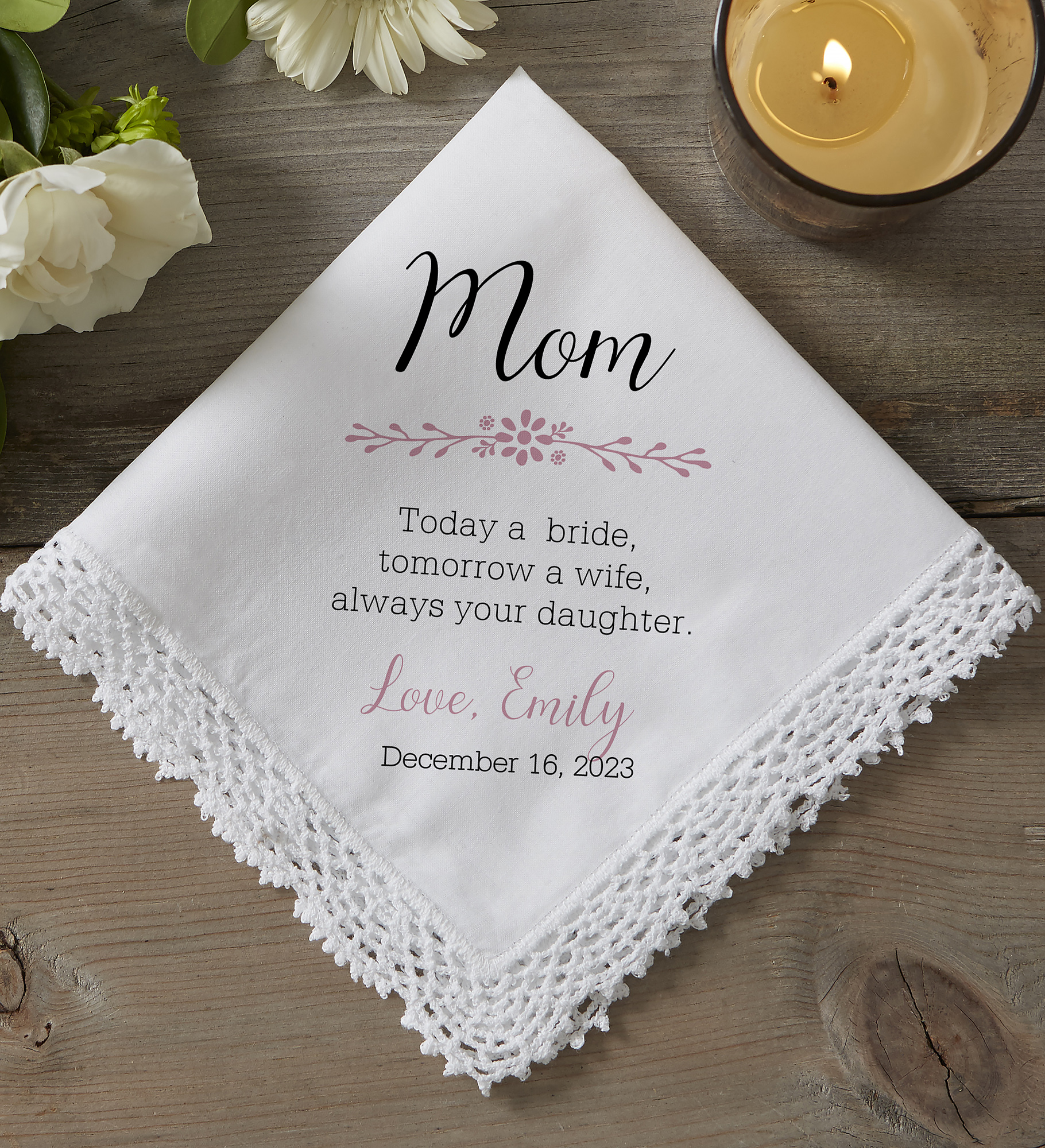 Mother of the Bride Personalized Wedding Handkerchief